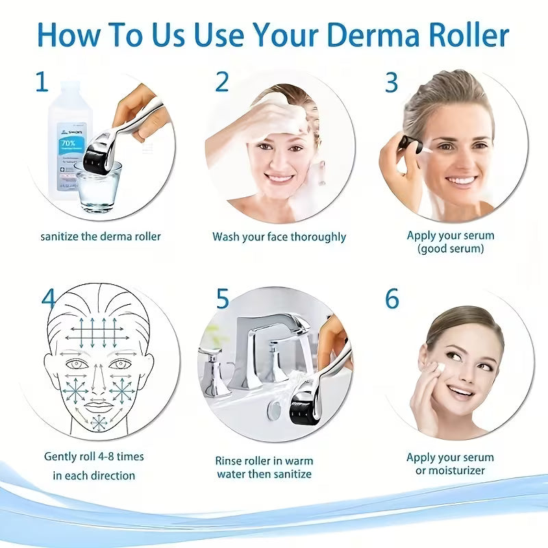 Derma Roller - 540 Micro Needle for Face, Hair & Beard
