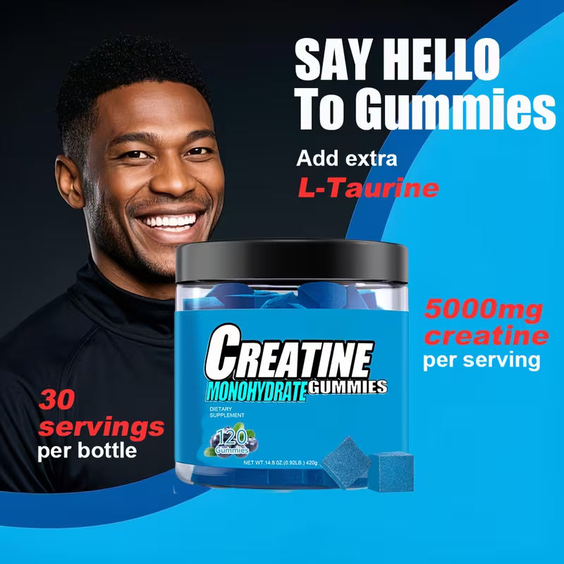 Creatine Monohydrate Gummies - 5000mg Per Serving (120 Gummies)
